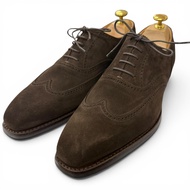 สภาพดีเยี่ยม□Crockett&Jones 5056 DRUMMOND รองเท้าหนัง หนังกลับ ทรง 348 วิงทิป ฟูลโบรค สีน้ำตาลเข้ม ไ
