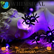 WHIMSICAL Halloween String Lights, Black Spider Durable Construction Spider Web Lights, Party Decor 