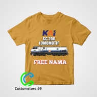 CHILDREN'S CLOTHES, CHILDREN'S T-SHIRT, KAI TRAIN INDONESIA CC 206, NEWEST, FREE NAME PRINTING, PREM