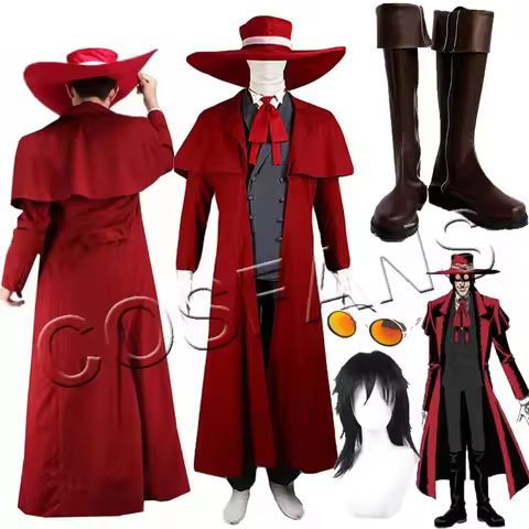 Anime Hellsing Alucard Cosplay Costume Ultimate Vampire Hunter Alucard Coat Uniform Hat Halloween Co