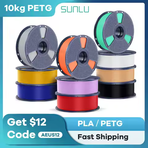 SUNLU PETG filament 3D Printer filament PETG/PLA/ABS 10kg 1.75mm 1kg/roll Neatly Wound Filament Vacu