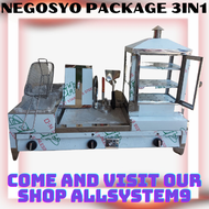 HIGH GRADE PURE STAINLESS NEGOSYO PACKAGE 3IN1 BURGER GRILLER WITH DEEP FRYER AND 3 LAYER SIOMAI STEAMER / HEAVY DUTY 3 IN 1 WITH FREE ACCECORIES ( TONG, SPATULA, OIL STAINER, BREAD KNIFE, EGG RING )  CASH ON DELIVERY