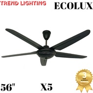 (2 Sets) Ecolux 56505 56″ 5 BLADE CEILING FAN (3 years warranty) (GM = Gun Metal)