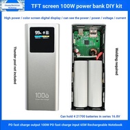 High Power Fast Charging PD100W Notebook Power Bank DIY Kit TFT Color Screen Digital Display Power B