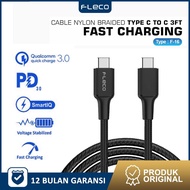 Fleco F-16 Data Cable with 3.1A C To C Plug 33watt Fast Charging | Fleco Type C To Type C GLX Charge
