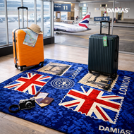 Square Velvet Area Rug 200x200cm London Design for Bedroom and Studio