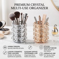 Brush Holder Decoration Crystal Gems Makeup Brush Holder Jewels Diamonds Desktop Decor Organizer