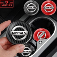 Nissan 1PC/Set Car Non-Slip Cup Pad Car Carbon Fiber Water Coaster Cup Mat Bottle Holder For Navara 