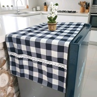 KATUN FRIDGE COVER COTTON CLOTH LACE PLAID MOTIF FRIDGE COVER COTTON CLOTH FRIDGE COVER RAFANZA FRID