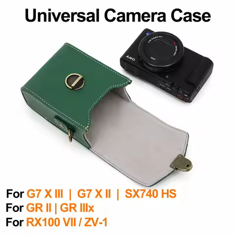 PU Leather Case for Canon G7X III/II/SX740 Sony RX100M7/ZV-1 Ricoh GR2/3x
