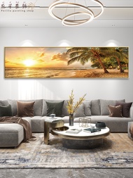 Modern minimalist living room decoration painting Bedroom bedside painting Beach scenery Sunset rect