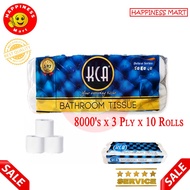 💐HAPPINESS💐 KCA Bathroom Tissue Roll Soft And Hygienic ( 8000s x 3 PLY x 10 Rolls )