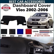 Toyota Vios 2002-2007 Car Dashboard Cover Anti Slip Kain / Leather Kualiti 1pcs
