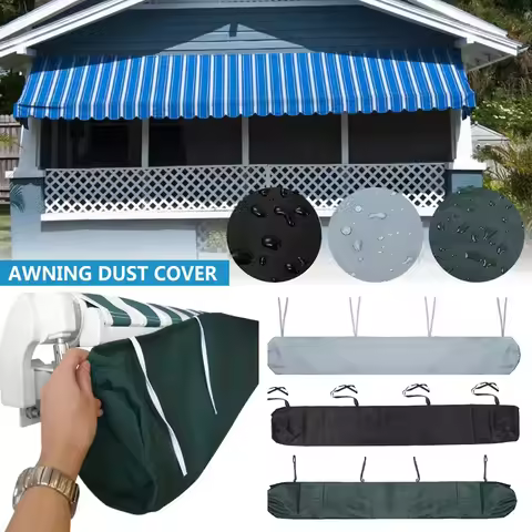 210D Patio Awning Protector Cover Patio Garden Rain Shed Storage Bag Rain Cover Retractable Roller S