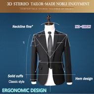 3-Piece Set Men Blazer Set Suit Formal Business Wedding Korean Office Outerwear Slack Pants Jacket T