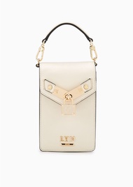 LYN Lockie Mini Crossbody Bag ล็อคตกแต่ง กระเป๋าใส่มือถือ White