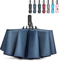 G4Free 46/54/62 Inch Large Compact Golf Umbrella Windproof 10 Ribs Reverse Travel Umbrella for Rain 