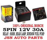 RELAY 5PIN 12V 30A ORIGINAL BOSCH SUITABLE FOR ALL CAR , RELAY HORN ,LAMP,MIRROR,FUEL PUMP.....LORRY TRUCK AKSESORI