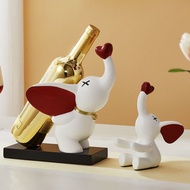 Elephant wine rack ornaments home furnishings light luxury high-end crafts living room win大象红酒架摆件家居摆
