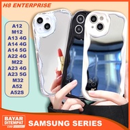 Case Samsung A12 M12 A13 4G A14 4G 5G A22 4G M22 A23 4G 5G M22 A52 A52S 5G Softcase Casing Silicon Mirror Curved Glass TPU Camera Protection