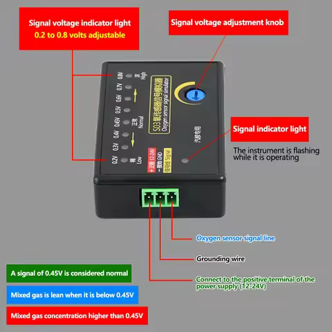 0.2V-0.8V 4-Wire O2 Sensor Signal Simulator Voltage Tunable 4-Wire Oxygen Sensor Emulator for Automo