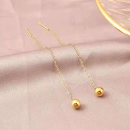 916 Gold Bead Earrings Classy Simple/ Surface Earrings / Long Earrings Earrings gold 916