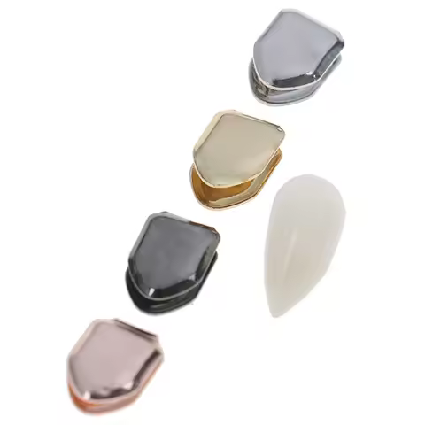 Gold Plated Small Single Tooth Cap Gold Plated Hip Hop Teeth Grillz Caps Top Or Bottom Grill False T