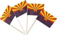 JBCD Arizona Flag Toothpicks Arizona Flags 100 Pcs Cupcake Toppers Flag Tooth Picks State Small Mini