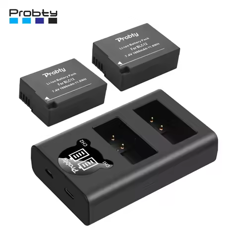 DMW-BLC12 BLC12E BLC12PP DMW BLC12 Batteries + Dual Charger for Panasonic Lumix FZ1000,FZ200,FZ300,G