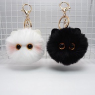 Blush Cat Ball Mountain Black Briquette Cat Handmade Plush Doll Keychain Pendant Girlish Schoolbag O