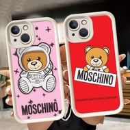 Soft Casing for iphone 7 14 8 6 13 6s Pro Max Plus White Q32 Moschino Brown Bear