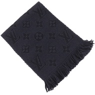 LOUIS VUITTONEcharpe Logo Mania 圍巾，Monogram 圖案，413287，羊毛，海軍藍，男女通用 [二手]
