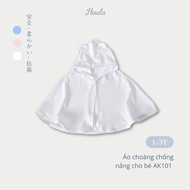 Baby Sunscreen Cloak UPF50+ - Cool, Breathable Ice Silk for Children 1-3 Years Old (<95cm) AK101