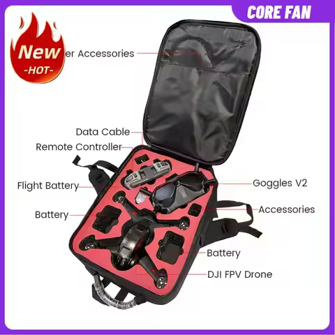Waterproof Backpack Large Capacity Waterproof Hardshell Storage Bag for DJI FPV Combo Drone Goggles 
