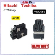 Heavy Duty Hitachi/Toshiba Refrigerator H18205E Fridge Freezer Compressor PTC Overload Starter Relay 3 Pins GANTV