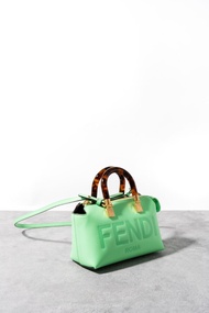 TAS WANITA FENDI BY THE WAY MINI EMBOSSED LOGO TOP HANDLE MINT GREEN ORIGINAL