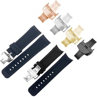 24mm Rubber Watchband Curved End Strap For Tissot T035 Watch Band Butterfly buckle Wrist Strap