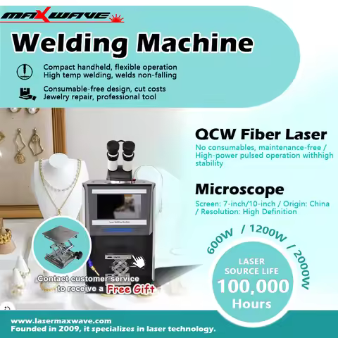 QCW Laser Welding Machine for Jewelry Fiber Laser Spot Welder Gold Silver Alloy Precision Welding Wa