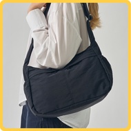 ETF Layered Pocket Nylon Shoulder Bag Black