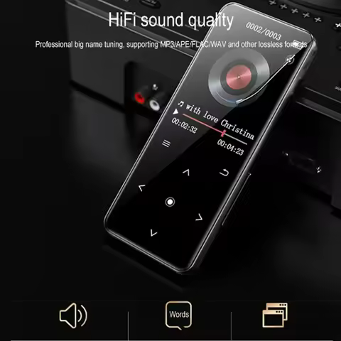 A20 MP3 MP4 MP5 Music Player Bluetooth 5.2 Speaker Mic Touch Key FM Radio Video Recorder Play E-book