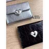 25 New Style Korean Niche Brand fennec Love Metal logo Foldable Flip Wallet Card Holder ID Bag