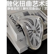 Creative Home Table Corner Twisted Clock Melting Clock Table Corner Decorative Clock Roman Numeral W