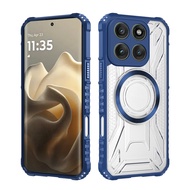 Transparent Magnetic Case for Motorola Moto G86 5G G100 Pro Soft Silicone+PC Heavy Duty Shockproof P