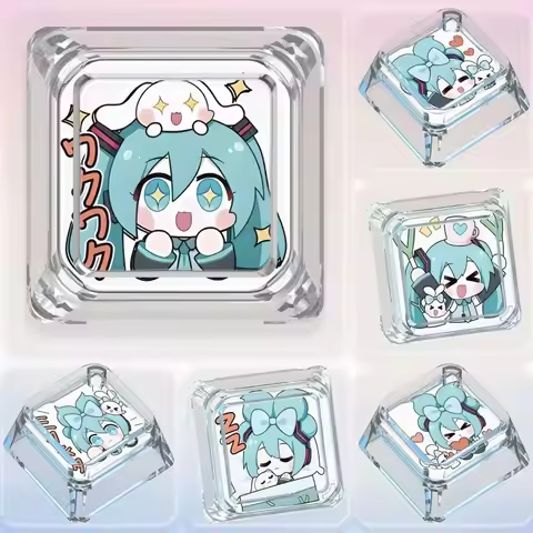 Keycap Hatsune Miku Cross Light Transmitting Single Personalized Clear Keycap For Wooting Nightmare 