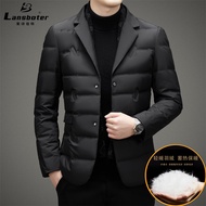 KY-D Fashion Simple Suit Scarf Collar down Jacket Men's Fall Winter Trend Warm down Jacket down Jacket Suit down Jacket
