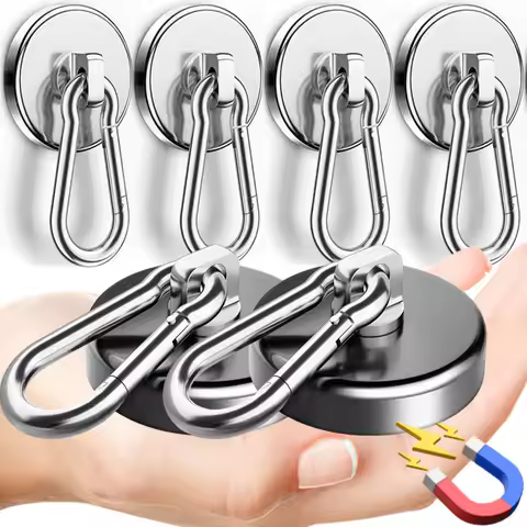 Strong Magnetic Carabiner Hook Heavy Duty 360°Rotating Strong Magnet Hook Magnet Ring Keychain Kitch
