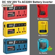 MERLYMALL 1Pcs Smart Transformer, Multifunctional 18v 20v To 220v Battery Inverter, 120W Household D