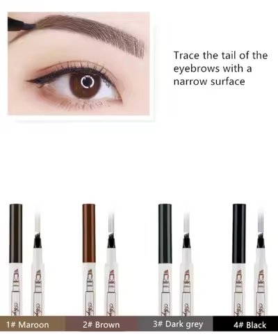Eyebrow Pencil Women Micro-Fork Waterproof Double-headed Eyebrow Tattoo Natural Long Lasting Makeup