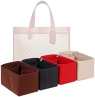 LinerLink Bag Organizer for Coach Field Tote 22 (22L x 21H x 12D cm)|Handmade Bag Organizer|Custom Bag Insert|2mm Felt Bag Liner|Women Handbag Bag Shaper (Red, Style A)