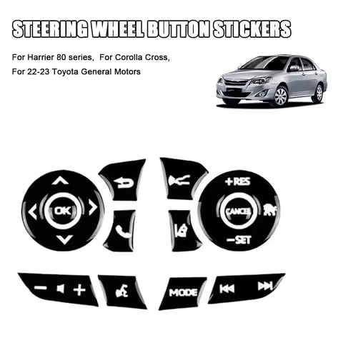 Steering Wheel Button Stickers For Harrier 80 Series For Corolla Cross for Toyota 22-23 Steering Swi